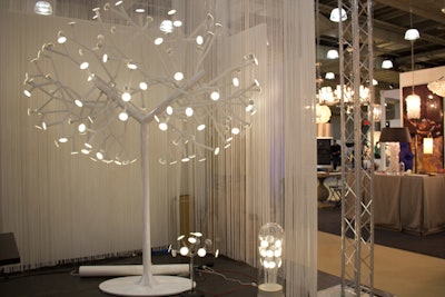 New York-based Blackbody showed a white tree-shaped scupture with OLED lights.