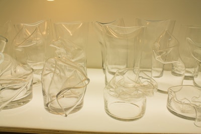 London-based Loris & Livia showed glass vases that looked crumpled.