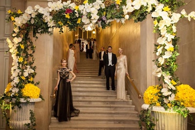 Models in '20s-style dresses and white-tie tuxedos lined the staircase at the entrance. The dresses were loaned by Holt Renfrew, and L'Oréal Paris provided era-appropriate makeup and hairstyles.