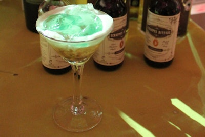 At the Corcoran Gallery of Art's annual spring fund-raiser in Washington, known as Artini, Milton Hernandez from Ambar used apple-flavored corn whiskey, black tea, milk, and heavy cream to create his Le Corcoran artini, which he topped with an absinthe gelatin.