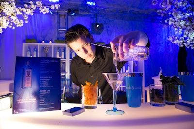 In addition to three signature cocktails, the interactive Bombay Sapphire gin-and-tonic station let guests concoct their own drinks with a selection of 13 garnishes and homemade flavored tonics.