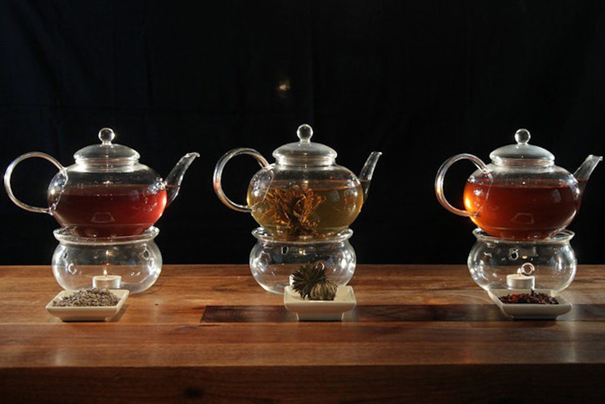 spotted tea set