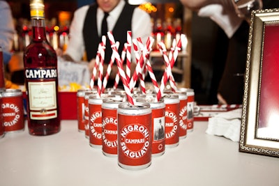 Canned cocktails are trending in the world of mixology right now. At the Manhattan Cocktail Classic gala in May, Campari served up canned Negronis, made with gin, sweet vermouth, and the Italian aperitif. Red-and-white-striped straws added a summery touch.