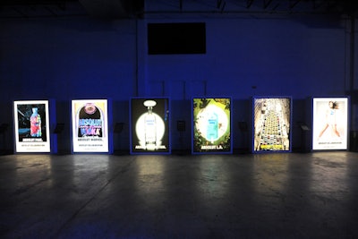 The Absolut heritage area included oversize framed copies of memorable Absolut ads from the brand's history.