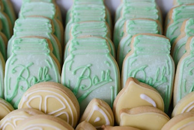 The second day's meeting break spread included fresh-squeezed lemonade and sugar cookies shaped like Mason jars and lemons.