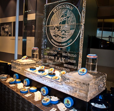 An ice station offered Petrossian caviar.