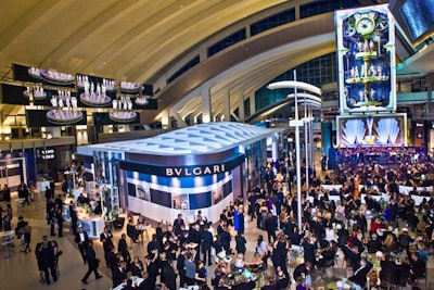 About 1,000 guests got a preview of LAX's new Tom Bradley International Terminal at a preopening gala that took place as one of the world's busiest airports functioned around it.