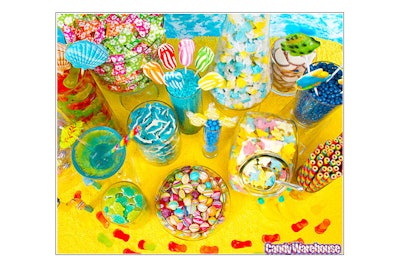 Assorted beach-themed candies