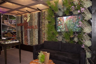 Nature's Rentals showcased living walls with succulents and other plants.