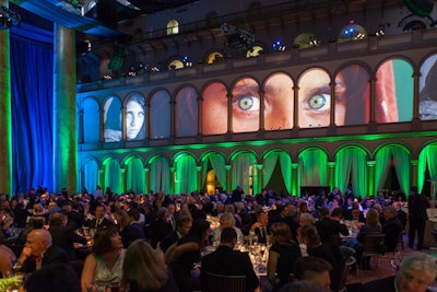 Iconic, high-definition National Geographic images and video clips were displayed on projection screens during the 125th anniversary gala dinner and program.