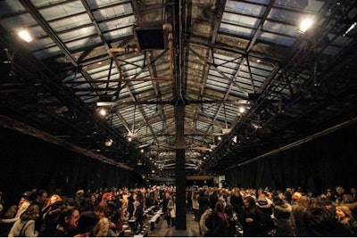 Massive skylight floods room with light, highlighting industrial architecture