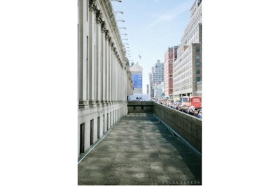 Step & Repeat against architectural landmark for street presence