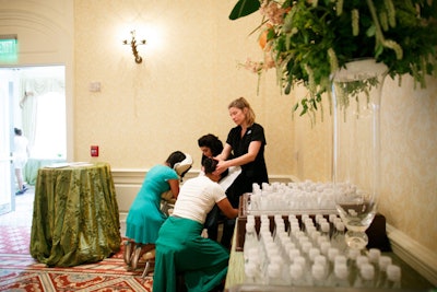 After checking in, guests could get a mini massage from the Biltmore spa's staff—a much-appreciated perk for weary travelers.