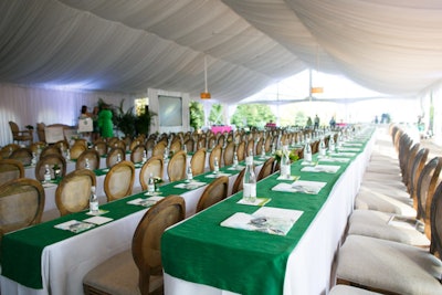The half-day meeting sessions were held in an open-air tent on the Biltmore grounds.