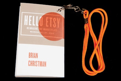 For its first New York conference, Etsy created compact booklet-style programs that doubled as badges.