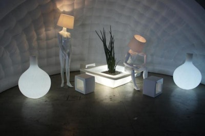 Bubble’s Humanoid “Girlfriend” and “Boyfriend” lamps with glowing furniture