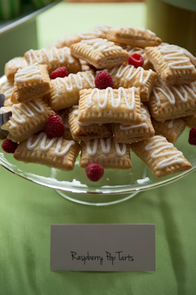 On Monday, the morning snack spread included granola bars, fresh-fruit skewers, and homemade raspberry Pop Tarts.
