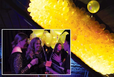 Charity:Water’s benefit in New York last December sold helium balloons for $5 a pop, which guests could release into a 28-foot-tall, 20-foot-wide net rigged to the ceiling. As the balloons filled the space it began to resemble a giant Jerry can, the charity’s symbol.