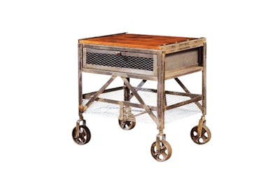 Edison end table, $39.50, available throughout Southern California from Town & Country Event Rentals