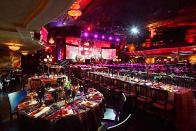 The dinner took place at Royale Nightclub, a former opera house. Some 500 guests sat to dinner at long and round tables.