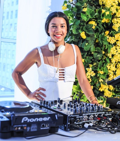 Socialites Marjorie Gubelmann and Hannah Bronfman (pictured) shared DJ duties for the evening, introducing guest Estelle's newest single at the end of the night.