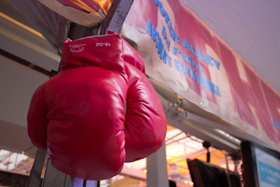 Boxing gloves dangled from the sides of Rock Center's Rink Bar, which was dubbed the 'Boxing Bar' for the event.