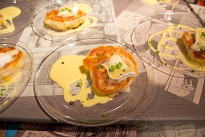 Many of the chefs’ dishes spotlighted ingredients or cuisines related to the place they call home. Stuart Brioza and Nicole Krasinski of State Bird Provisions in San Francisco offered up a sweet corn pancake topped with melted cheese sourced from California's Cowgirl Creamery.