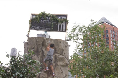 To represent the Teton Mountain Range, the event had two rock walls, which visitors were invited to climb. One of the walls was sponsored by Blue Range Mountain.