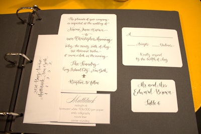 Paisley Tree Press's Mattituck invitation suite features hand-written calligraphy letter-pressed onto bright white paper.