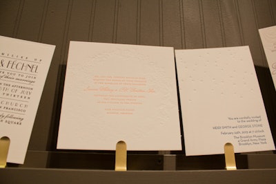 Printerette Press had two examples of blind impressed patterns paired with colored text.