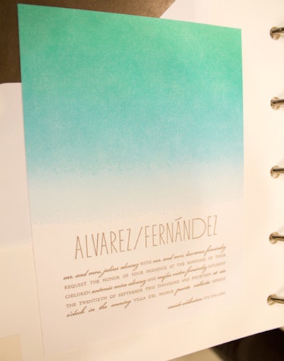 Elum's letter-pressed Tide invitation is a clean, modern take on the ombre trend.