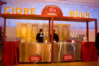 The Stella Artois beer bar and Bordeaux wine bar were built to look like boardwalk concession stands.