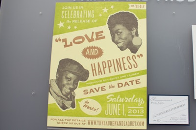 Speaking of poster-style invites, larger-format poster-size invitations were also a big (no pun intended) trend. The one by Ladyfingers Letterpress has a Motown vibe.