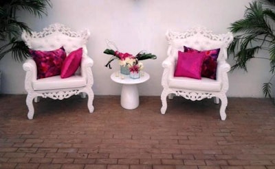 Have a royal seat with your sweetheart in Bubble’s Jules chairs.
