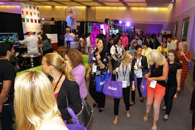 Attendees connected with exhibitors on the BizBash IdeaFest trade show floor.