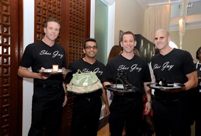 Looking to boost event-day proceeds, Miami Children’s Hospital Foundation eschewed the basic silent auction setup of placing the prizes on a table, instead enlisting a group of hunky male volunteers to roam the crowd showcasing auction items on platters at its Wine, Women & Shoes benefit in February.