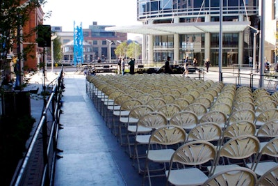 International hotelier converts a driveway for a grand-opening ceremony.