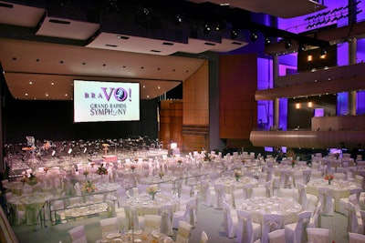 Auditorium seats disappear with the added floating dinner deck.