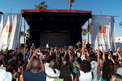 The crowd enjoying a concert at McDonald’s Live