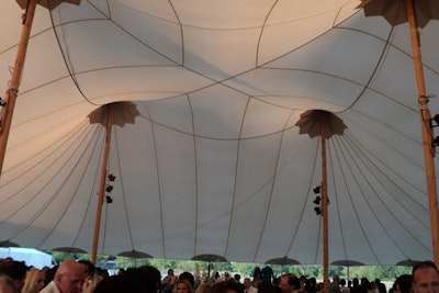 This tent, hoisted by Sperry Tents for the Group for the East End's “Dive Into Summer” event, was really sort of magnificent. The tent poles were some sort of rainforest-looking tree trunks, and the pivot points and lattice work made for a beautiful overhead view. I am dying to know how much this cost. The event had all sorts of wealthy-looking people, plus Alec Baldwin, who is the unofficial, okay lets just make it official, King of the Hamptons benefit court. I did not approach him. We've met a bunch—I used to see him in Montauk at this little lobster place, and he was always smiling and having fun—but I figure too many people getting up in his grill is a problem, so why add to that?