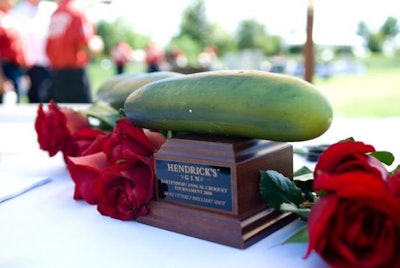 A croquet tournament for bartenders hosted by Hendrick's Gin in 2010 had awards topped with prop cucumbers.
