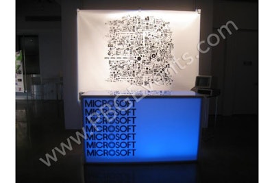 Illuminated bar with custom decals