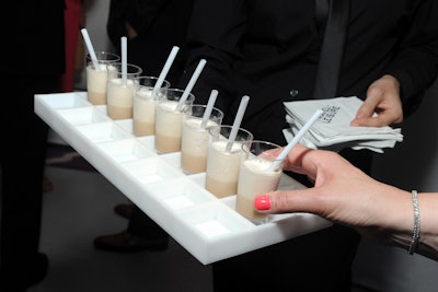 During the after-party, waitstaff from Mary Giuliani Catering & Events passed bite-size desserts, such a mini key lime pies and tiny milkshakes.