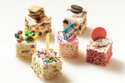 The latest dessert to get the gourmet treatment: Rice Krispie treats. Treat House offers as many as 26 different offbeat flavors of crisped rice treats such as dark chocolate chili, yuzu lemon, and bubble gum (the latter is topped with a wrapped piece of Bazooka). The kosher, gluten-free, and dairy-free treats start from $2.25 each; also available for catered events are custom crisped rice treat flavors, as well as TreatPops, ice cream bars, breakfast bars, and flavored marshmallows.