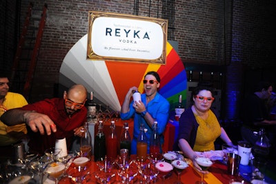 The vodka brand Reyka took the creation of Technicolor as the inspiration for its bar, which included brightly colored cocktails and costumes for its bartenders.