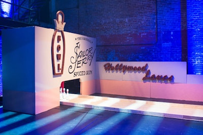 The Sailor Jerry spiced rum activation—inspired by the Coen Brothers film The Big Lebowski—included a working bowling lane and a take on a White Russian, a cocktail memorably featured in the film.