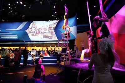 Circus performers at the Samsung Olympic activation