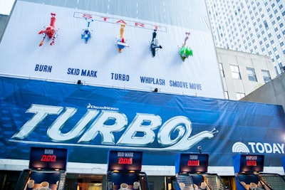 A televised tie-in put the Turbo promotion on the Today show, with hosts Matt Lauer, Savannah Guthrie, Natalie Morales, and Willie Geist competing with the film's star, Ryan Reynolds. To engage the public, the organizers encouraged fans on social media to tweet their favorite to win using the hashtags #TurboMatt, #TurboSavannah, #TurboRyan, #TurboNatalie, and #TurboWillie.