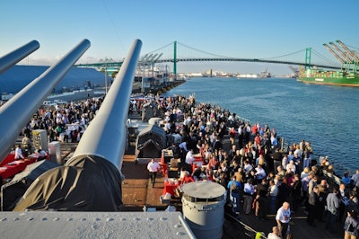Audience looking out at a boat demonstration. Photo: Derek Cross