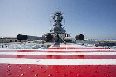 The American flag painting on top of Turret 1. Photo: Jeremy Bonelle
